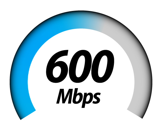 Internet speed guages v fade 600 Mbps