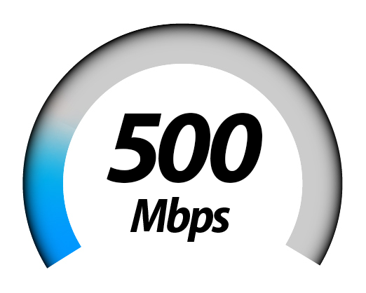 LL Internet speed guages v fade 500 Mbps